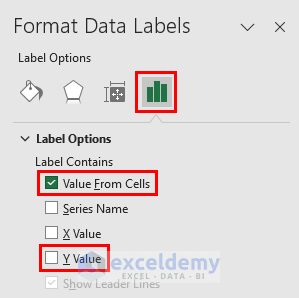 Marking Value from cells and unmarking Y value