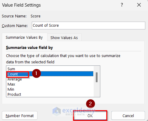 field value settings box