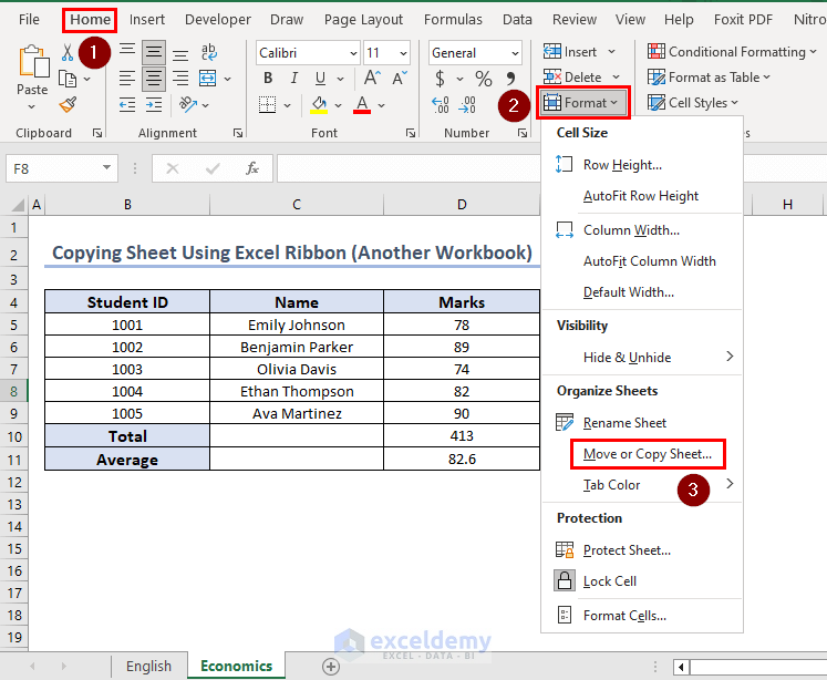 Copying Sheet Using Excel Ribbon (Another Workbook)