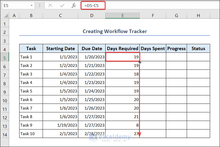 Use Formula to Create Workflow Tracker