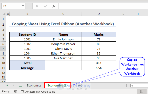 Sheet Copied Using Excel Ribbon (Another Workbook)