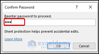 reset the password