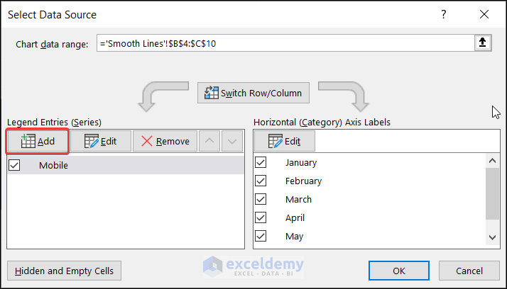 Add Legend from Select Data Source Dialog Box