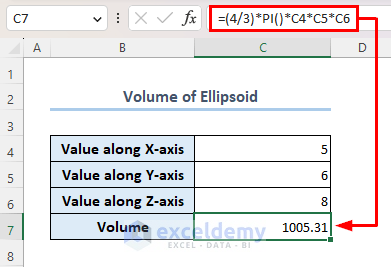 Calculating Volume of Ellipsoid
