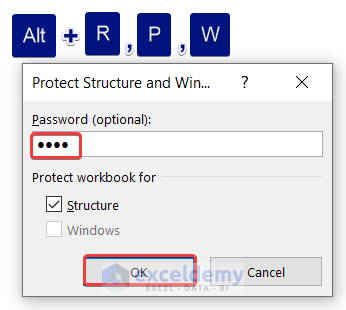 Keyboard Shortcut to Protect Workbook