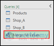 27- creating new query named Merge All Values