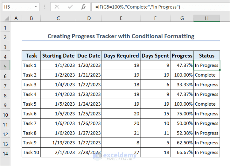 Create a Progress Tracker