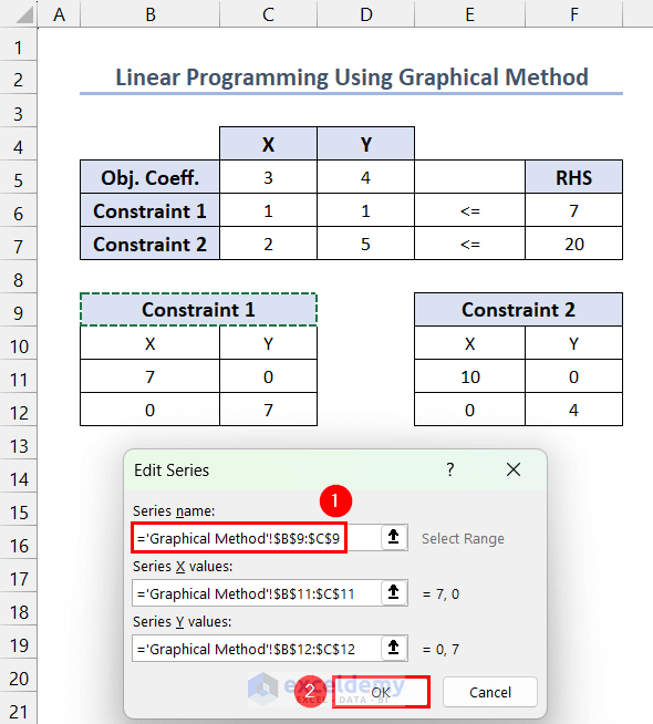 Setting up Chart Title for the first constraint