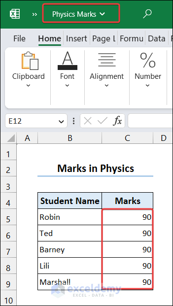 Changed values in the source file to Update links in target Excel file