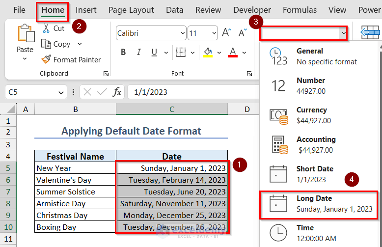 Applying Default Date Format to convert to date format