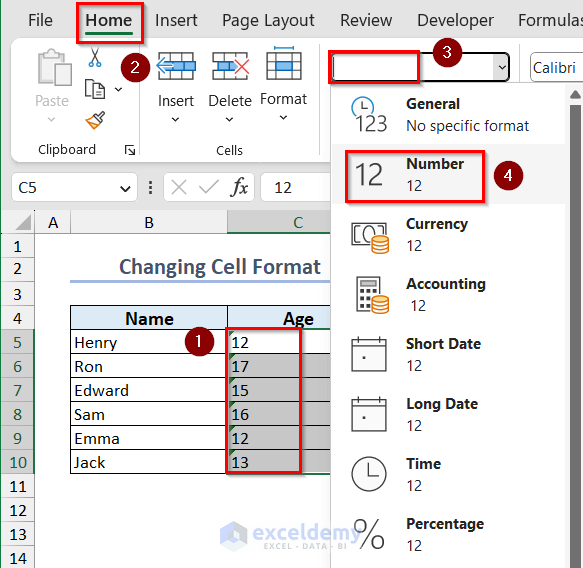 Changing Cell Format to Convert to Number