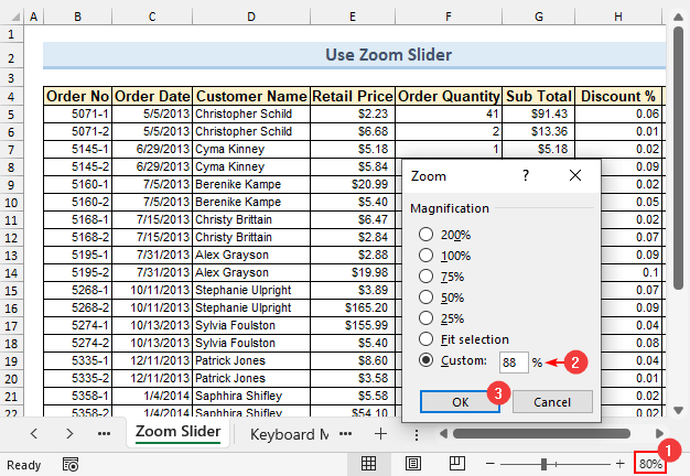 Custom Zooming Slider in Excel