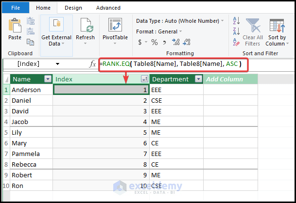 Formula to Create Serial Number in Power Pivot