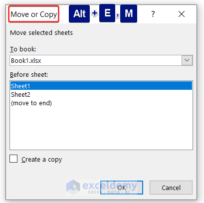 Keyboard Shortcut to Display Move or Copy Dialogue Box