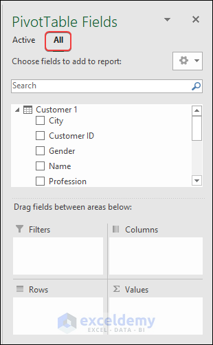 Bringing 2 Tables in PivotTable Fields