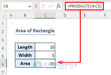Calculating area of rectangle