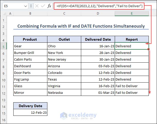 Combining formula with IF and DATE Function in Excel