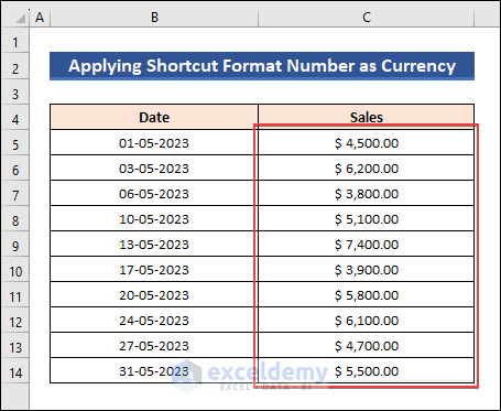 Numbers Formatted to Number as Currency