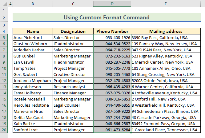 Keeping leading zero by using Custom command