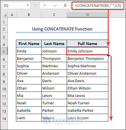 Use of CONCATENATE Function