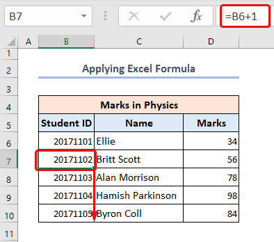 Repeat Excel formula by dragging Fill handle