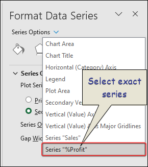 Select Series for Secondary Axis