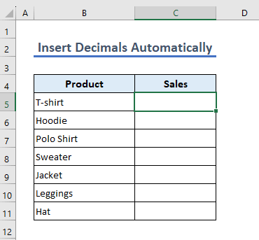 Decimals are added automatically
