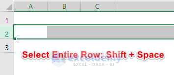 Keyboard Shortcut to Select Entire Row