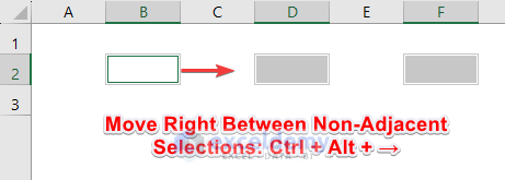 Keyboard Shortcut to Move Right Between Non-Adjacent Selections
