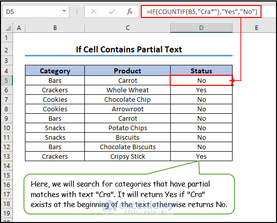 8- checking if cell contains partial text in Excel