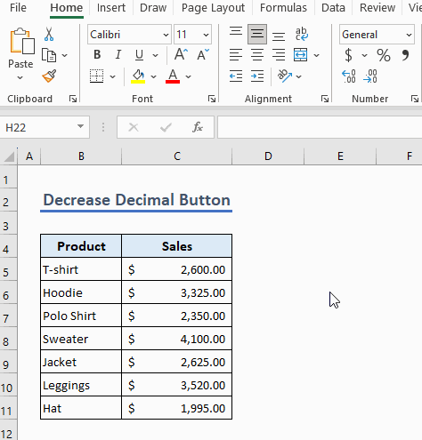 go to number group and click on decrease decimal