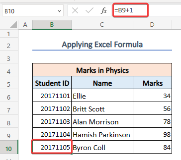 Repeated Excel formula
