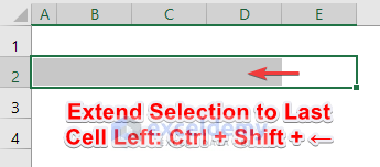 Keyboard Shortcut to Extend Selection to Last Cell Left