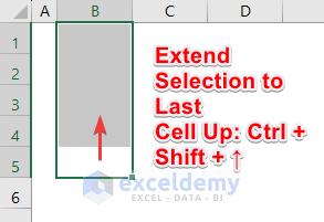 Keyboard Shortcut to Extend Selection to Last Cell Up