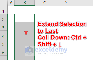 Keyboard Shortcut to Extend Selection to Last Cell Down