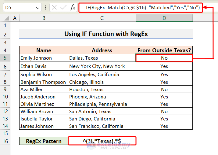 Using IF Function with RegEx