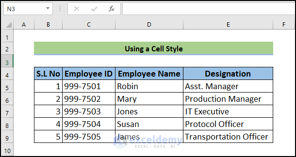 change the fonts size in Excel