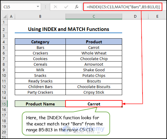 9- if cell contains text then return value in another cell using INDEX and MATCH functions
