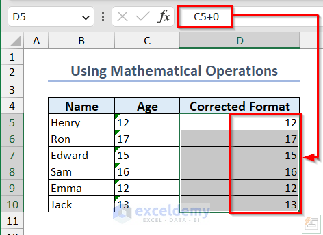Using Mathematical Operations to Convert to Number