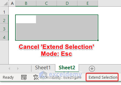 Keyboard Shortcut to Cancel 'Extend Selection' Mode