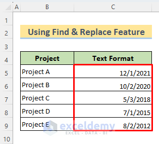 Converted Date Format from Find and Replace Feature