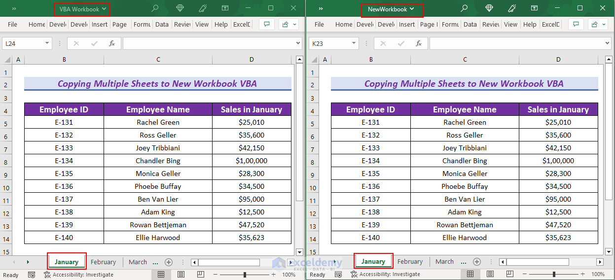 Copy Multiple Sheets to New Workbook as values with VBA - Excel