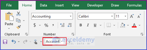 Show Accounting Number Format option