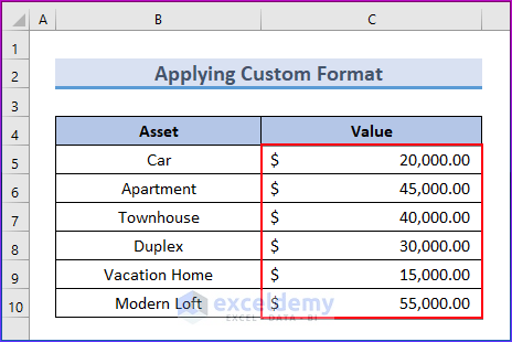 Show Currency as Accounting Number Forma