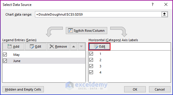 Click Edit from the Select Data Source Window