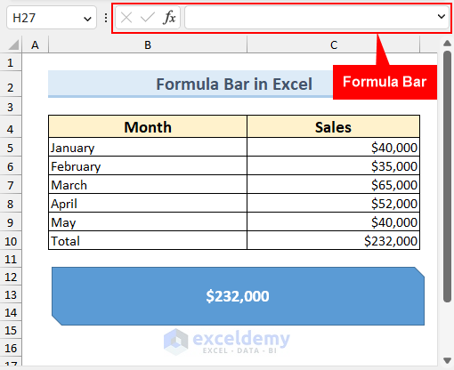 Formula Bar in Excel