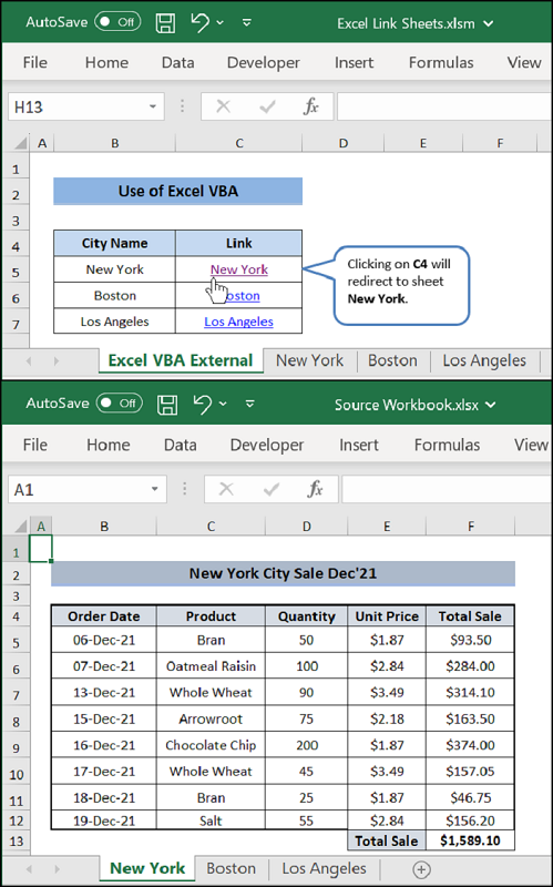 Excel VBA can Link sheets from other workbooks