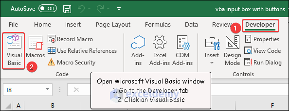 How to open Microsoft Visual Basic window 