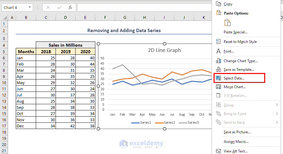 selecting the source data