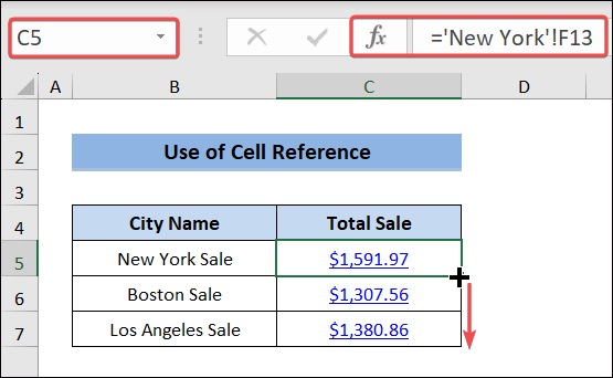 Link cells to other sheets